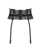 Пояс для панчіх Obsessive Nutris garter belt, XL/2XL, мереживний, з довгими пажами