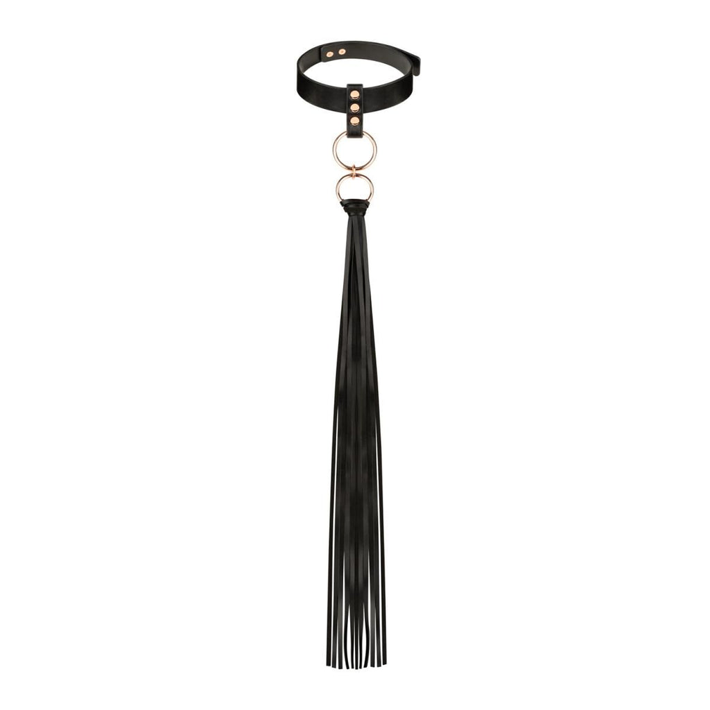 Rosy Gold (Нідерланди) Нашийник с флогером Rosy Gold - Collar with Flogger - Black
