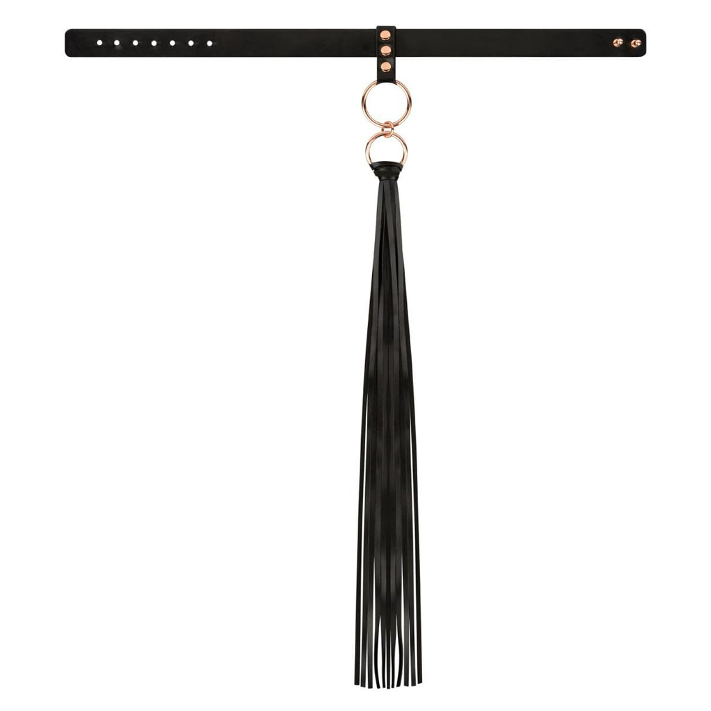 Rosy Gold (Нідерланди) Нашийник с флогером Rosy Gold - Collar with Flogger - Black