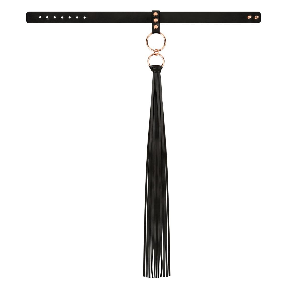 Rosy Gold (Нідерланди) Нашийник с флогером Rosy Gold - Collar with Flogger - Black