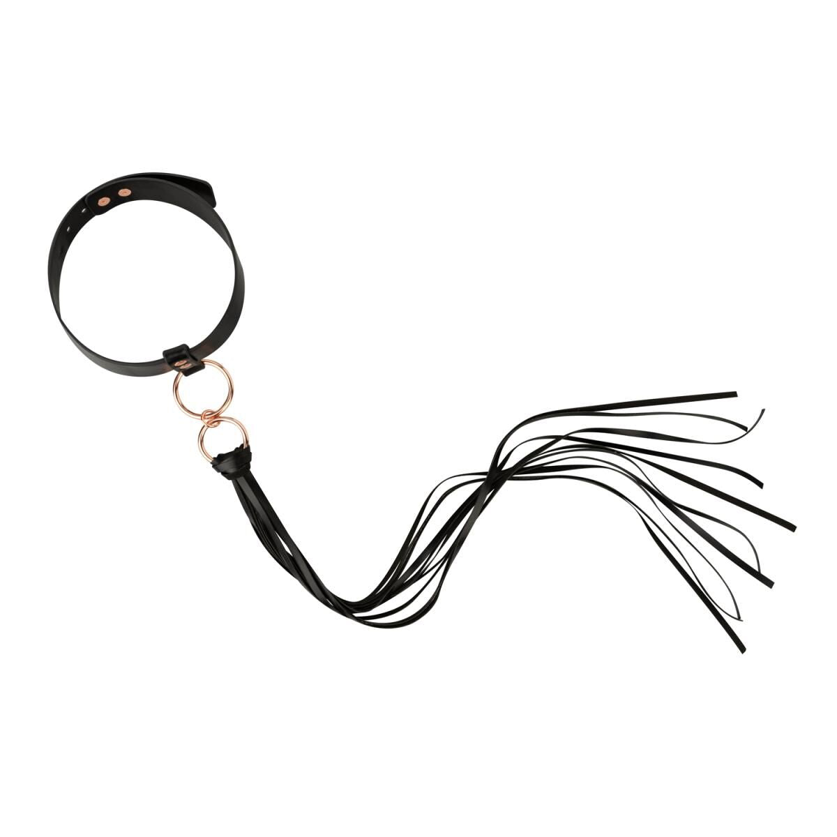 Rosy Gold (Нідерланди) Нашийник с флогером Rosy Gold - Collar with Flogger - Black