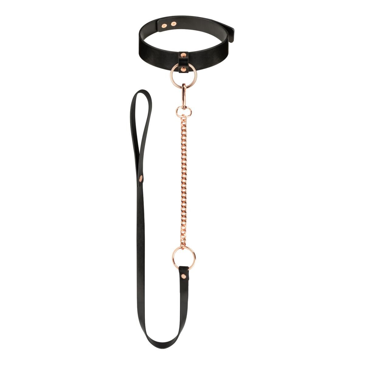 Rosy Gold (Нідерланди) Нашийник з повідцем Rosy Gold - Collar with Leash - Black