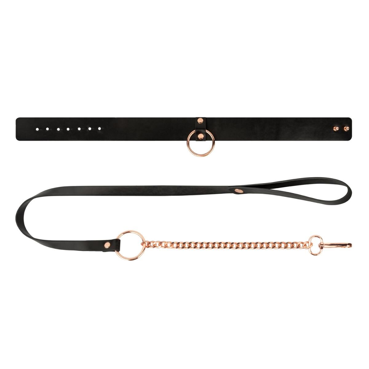 Rosy Gold (Нідерланди) Нашийник з повідцем Rosy Gold - Collar with Leash - Black