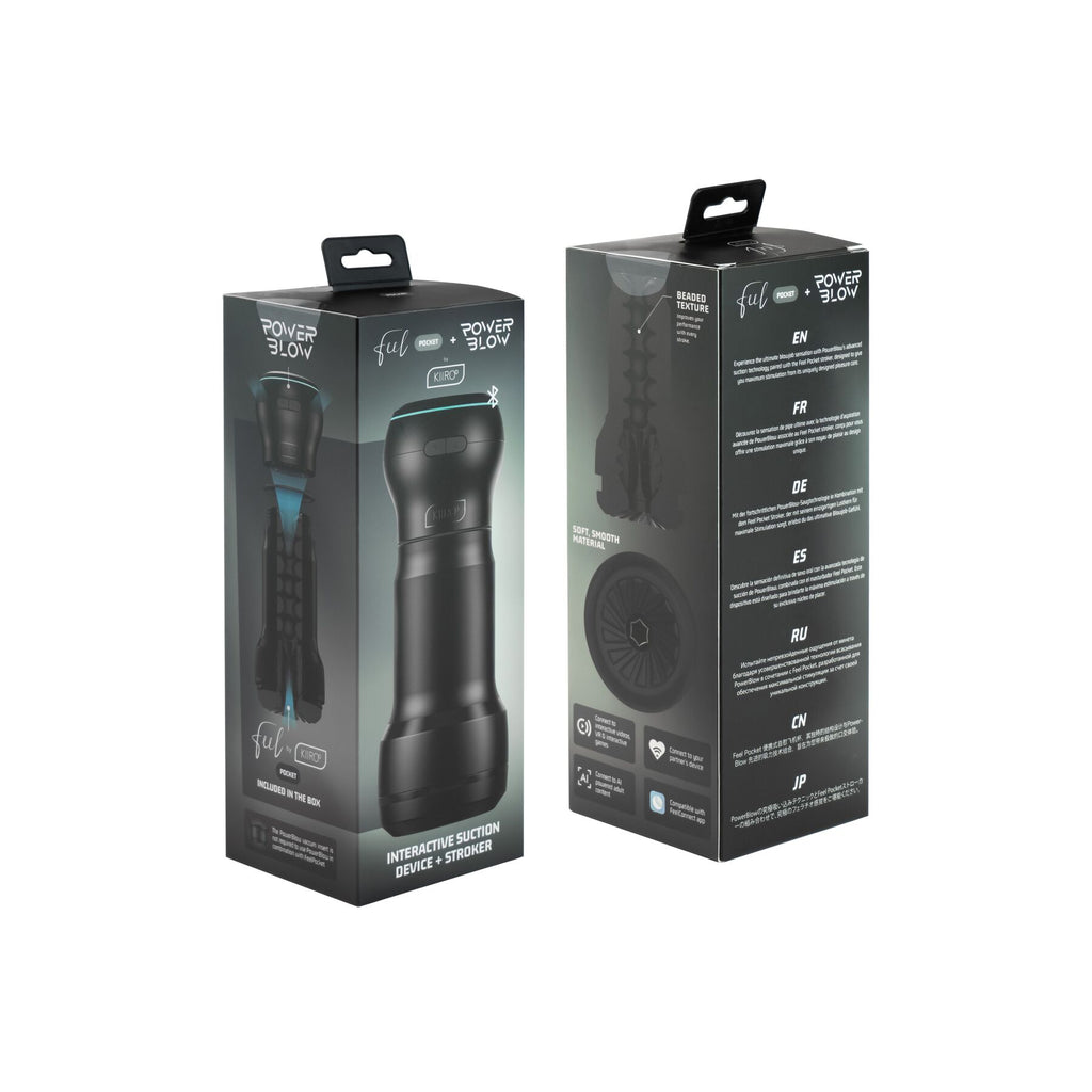 Kiiroo (Нідерланди) Мастурбатор Kiiroo Feel Pocket зі всмоктувальною інтерактивною насадкою PowerBlow Combo Set