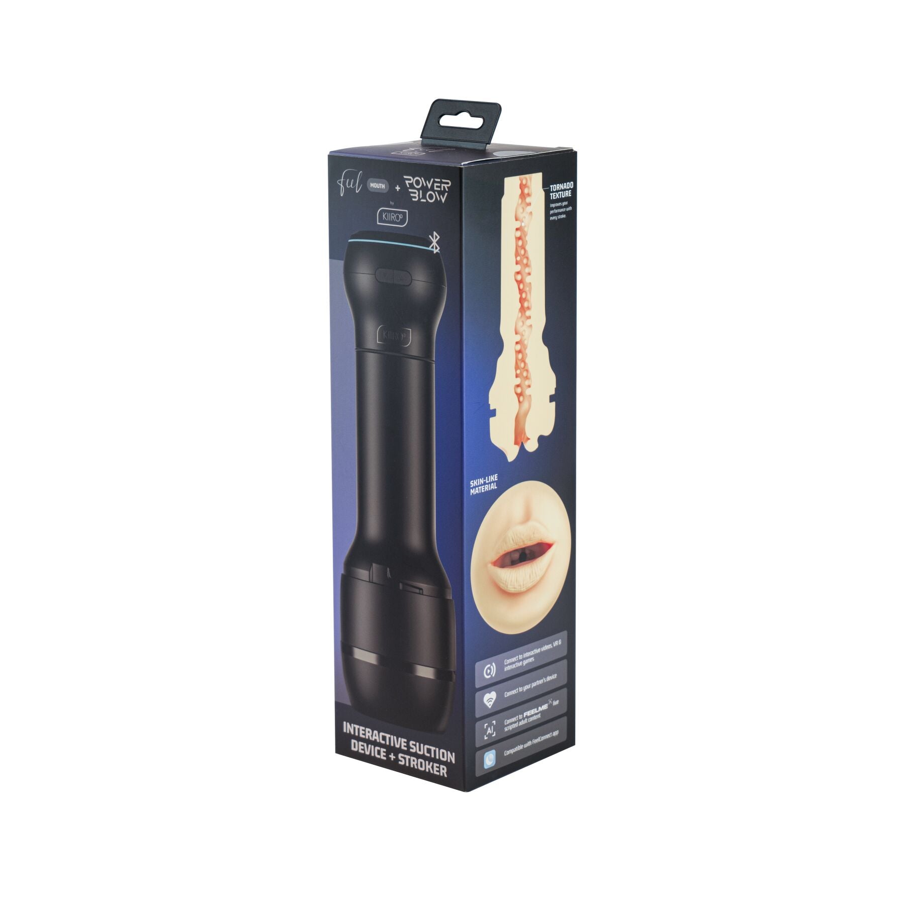 Kiiroo (Нідерланди) Мастурбатор-ротик Kiiroo Feel Mouth зі всмоктувальною інтерактивною насадкою PowerBlow Combo Set
