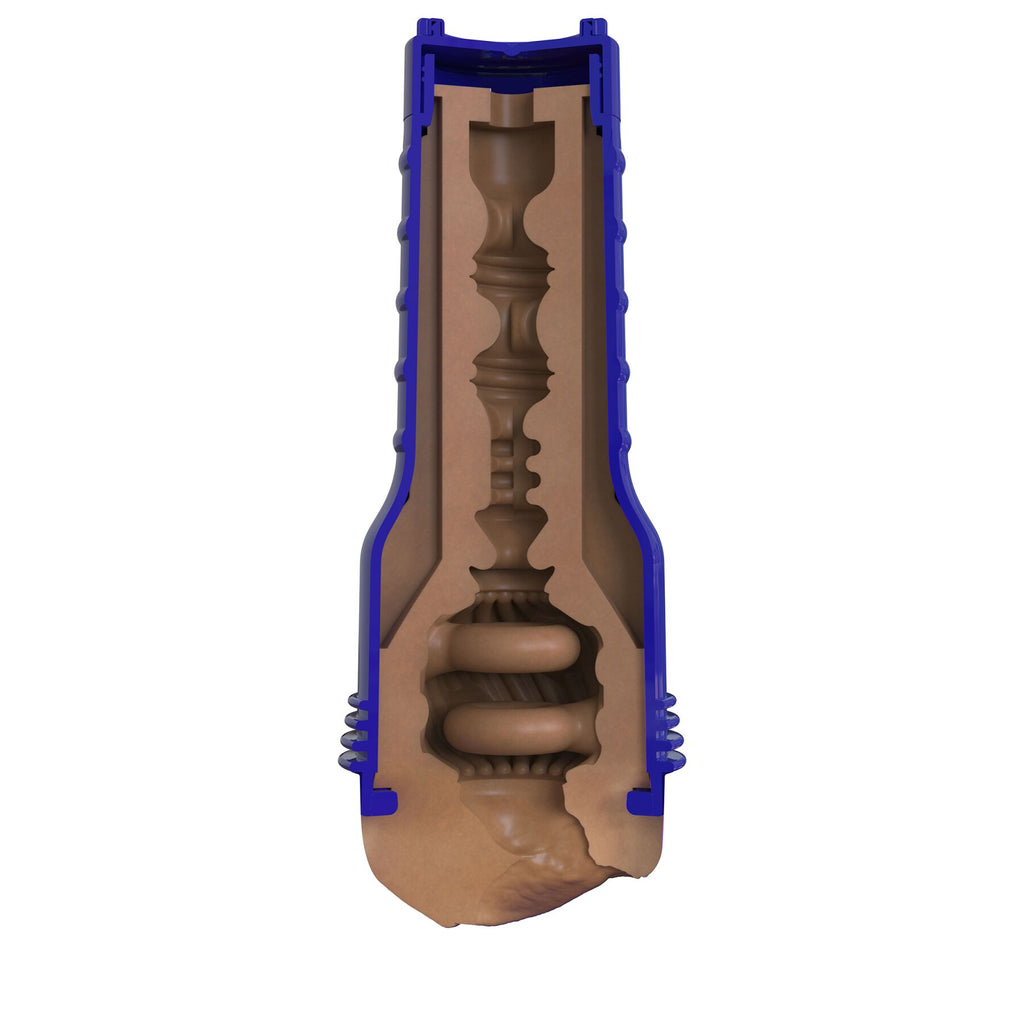 Fleshlight (США) Мастурбатор-вагіна Fleshlight Boost Bang Medium Dark Flesh, плаваючі кільця Turbo Tech
