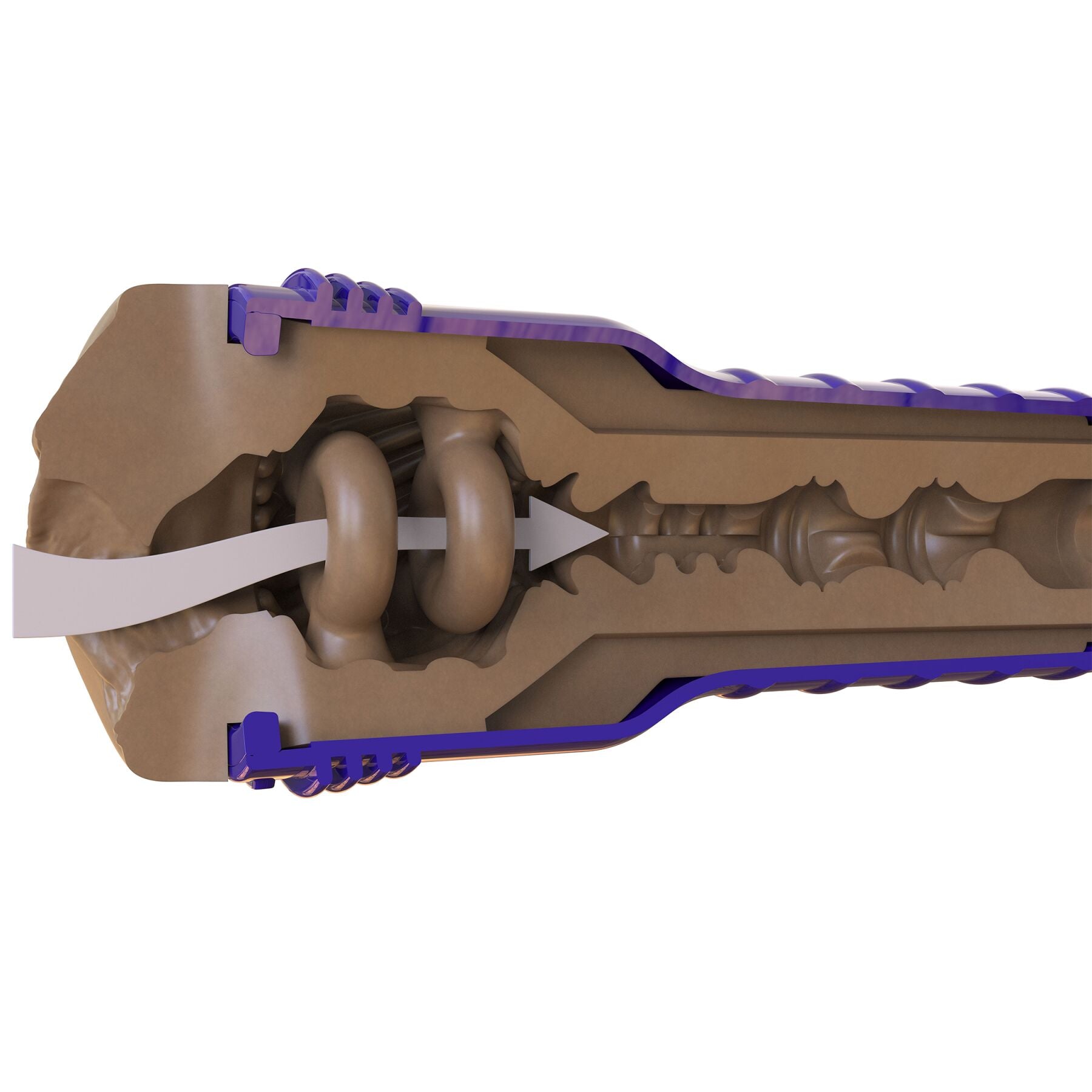 Fleshlight (США) Мастурбатор-вагіна Fleshlight Boost Bang Medium Dark Flesh, плаваючі кільця Turbo Tech