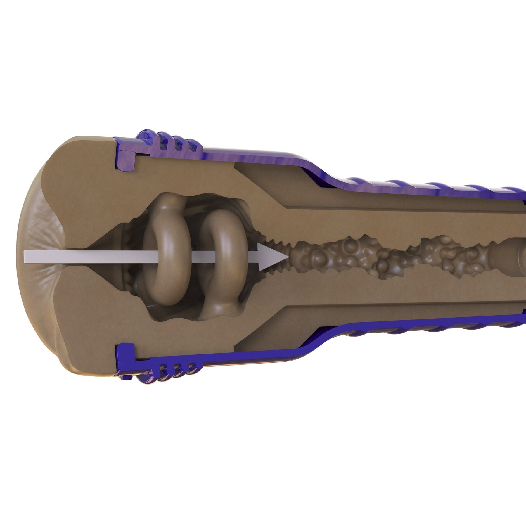 Fleshlight (США) Мастурбатор-попка Fleshlight Boost Blast Female Medium Dark Flesh, плаваючі кільця Turbo Tech