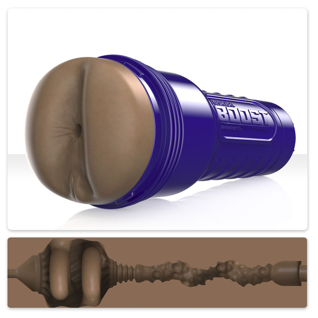 Fleshlight (США) Мастурбатор-попка Fleshlight Boost Blast Female Medium Dark Flesh, плаваючі кільця Turbo Tech