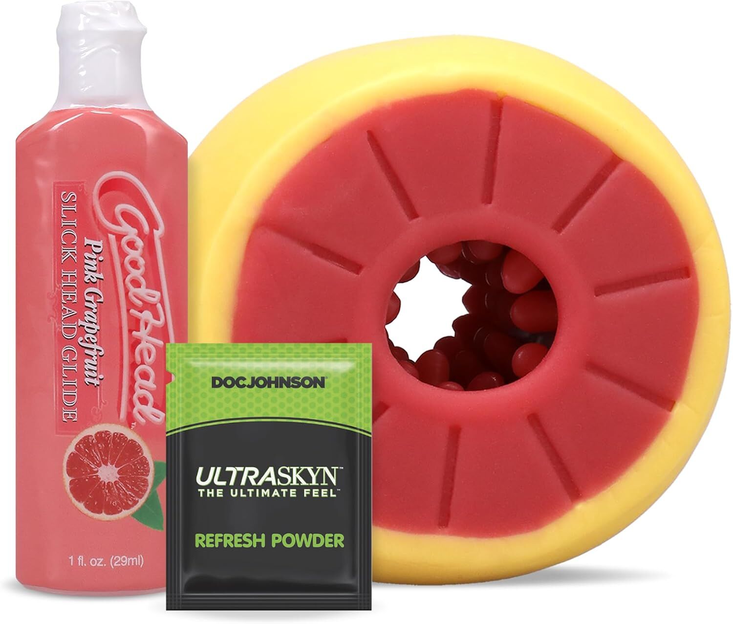 Doc Johnson (США) Набір для мінету Doc Johnson GoodHead Grapefruit Blowjob Set - Yellow