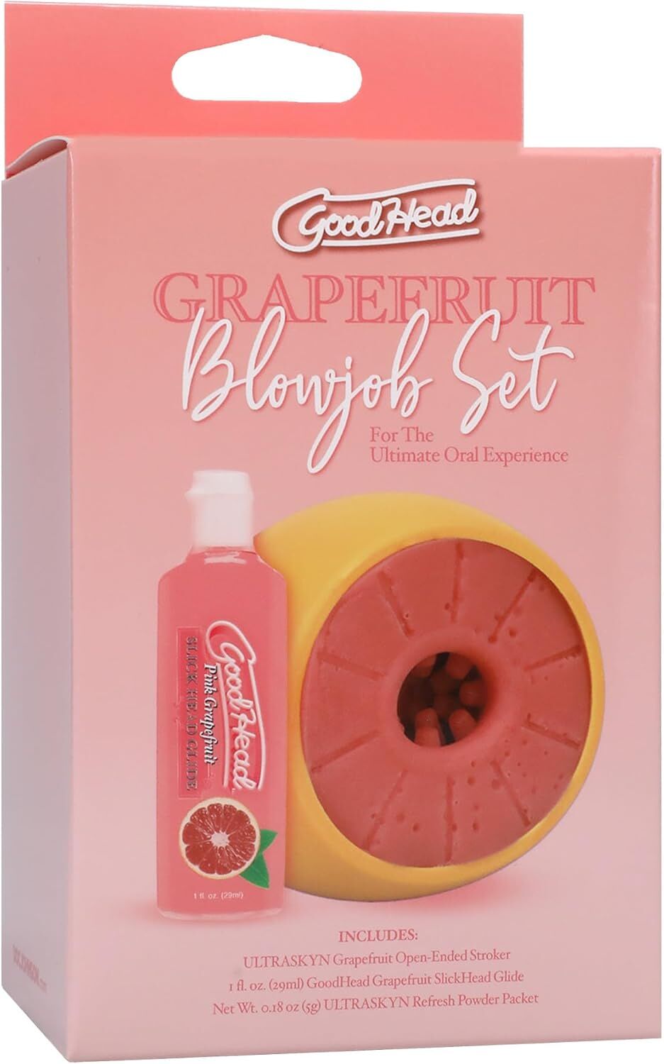 Doc Johnson (США) Набір для мінету Doc Johnson GoodHead Grapefruit Blowjob Set - Yellow
