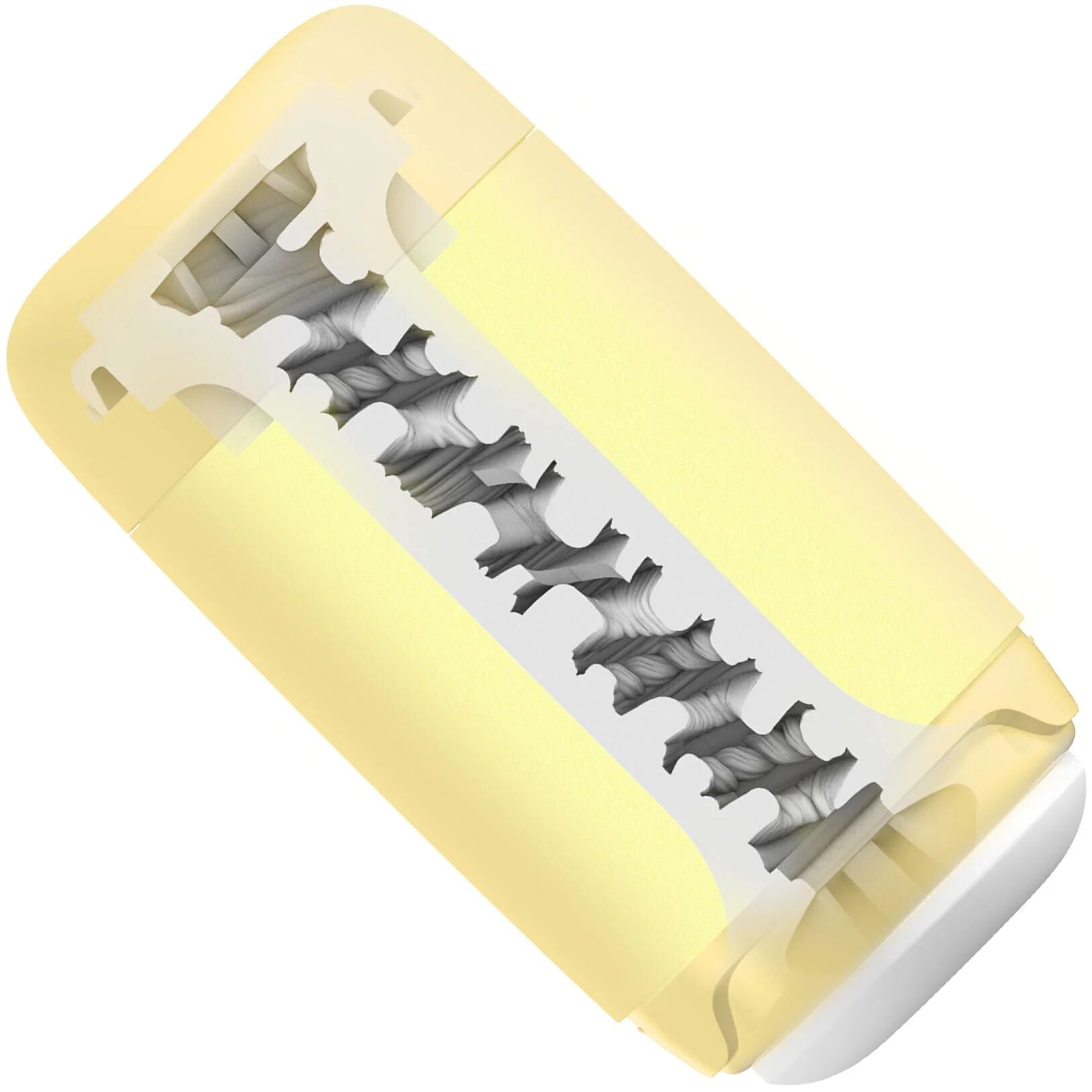 Tenga (Япония) Мастурбатор TENGA PUFFY Custard Yellow, ультрам’який матеріал, багаторазовий, наскрізний