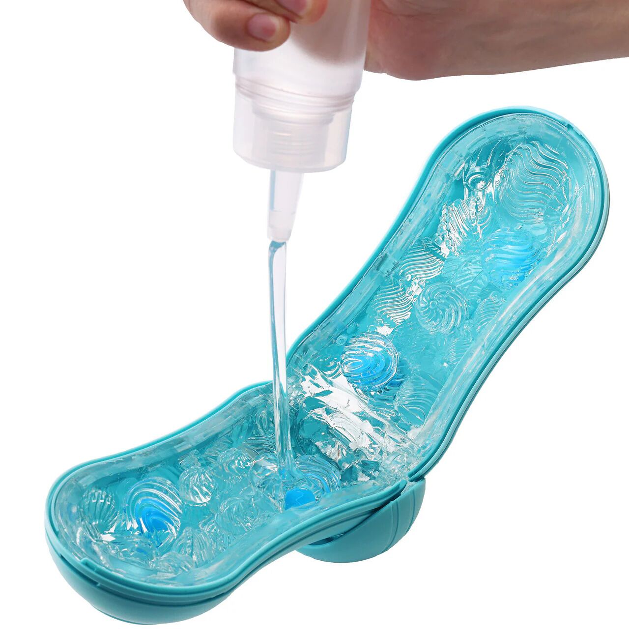 Tenga (Япония) Мастурбатор Tenga Flip Orb — Ocean Blue, з можливістю зміни тиску та стимулювальними кульками всередині