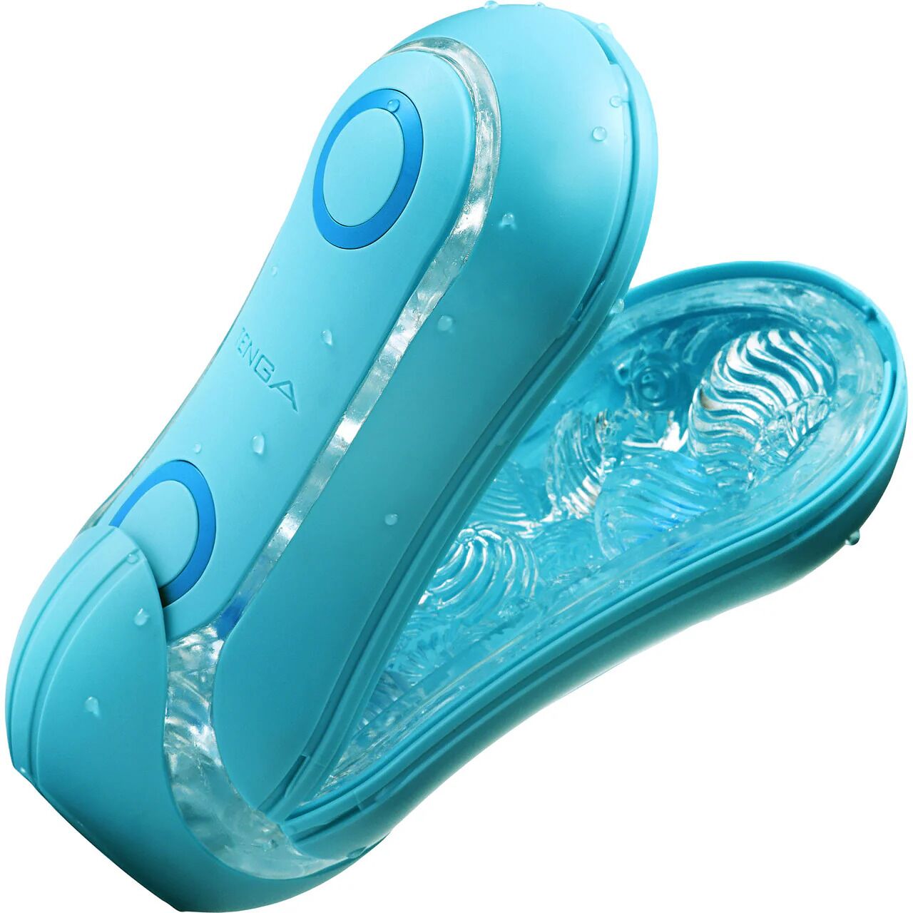 Tenga (Япония) Мастурбатор Tenga Flip Orb — Ocean Blue, з можливістю зміни тиску та стимулювальними кульками всередині
