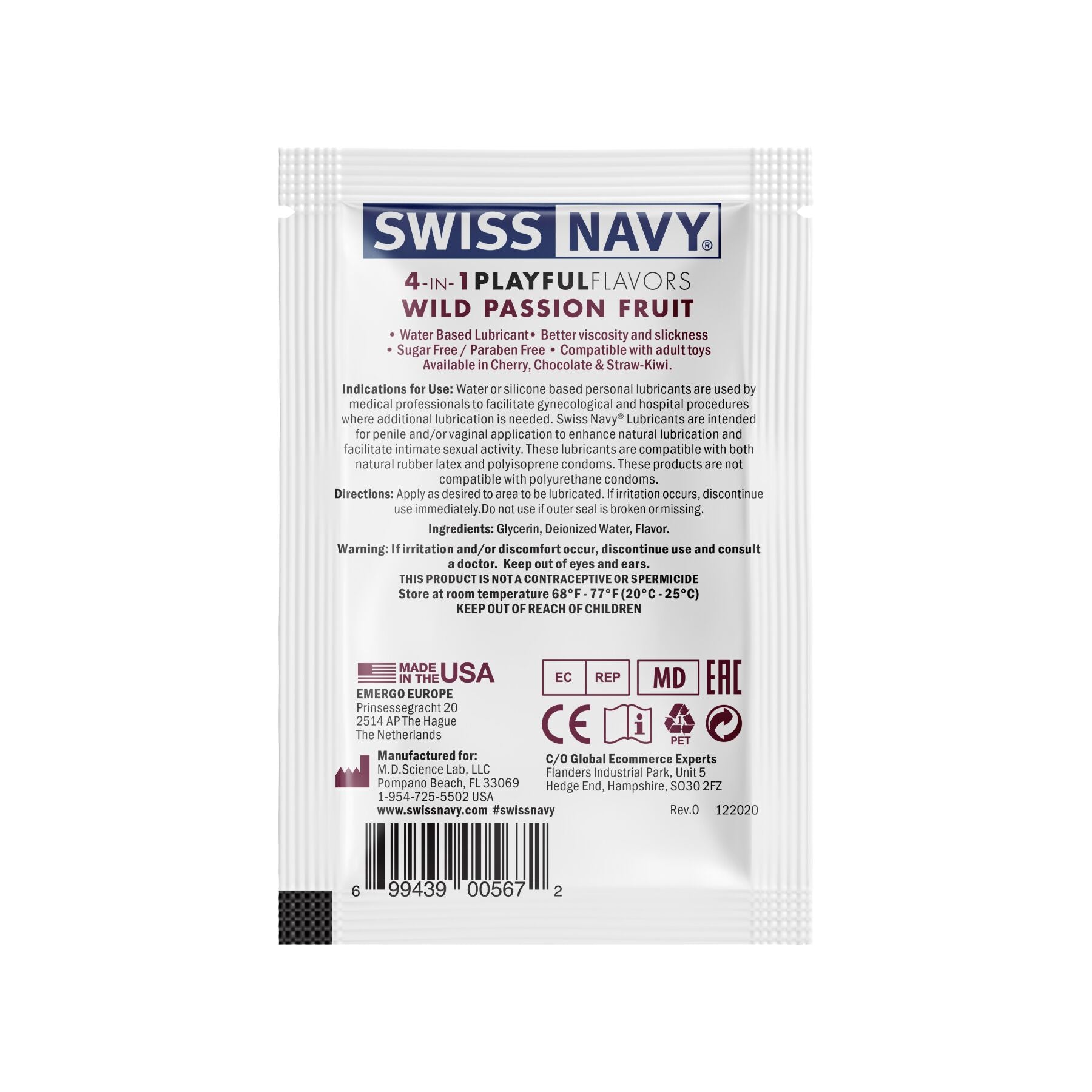 Swiss Navy (США) Пробник Swiss Navy  4 in 1 Wild Passion Fruit 5 мл