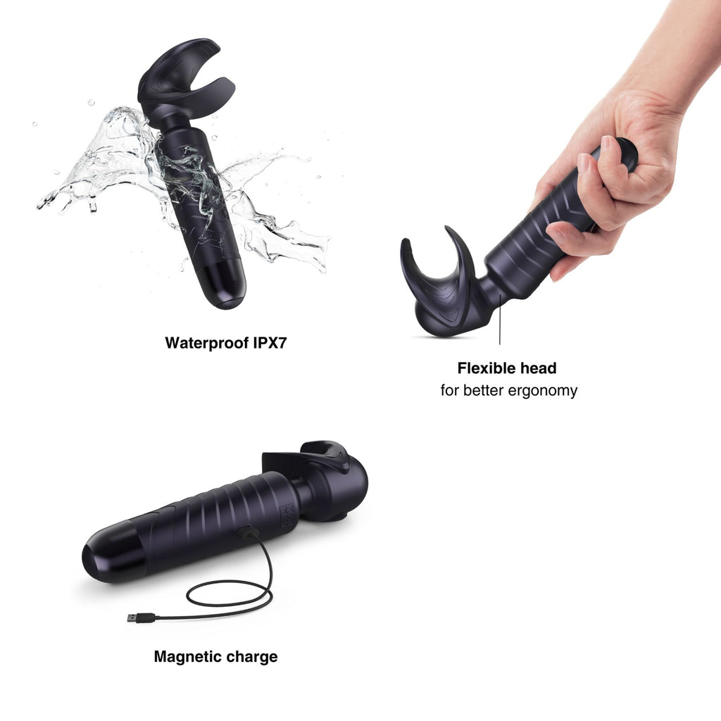 Manwan (Франція) Мастурбатор-вібромасажер Manwan MAN.WAND EVO Black Plum, чудово для пар, вібромінет