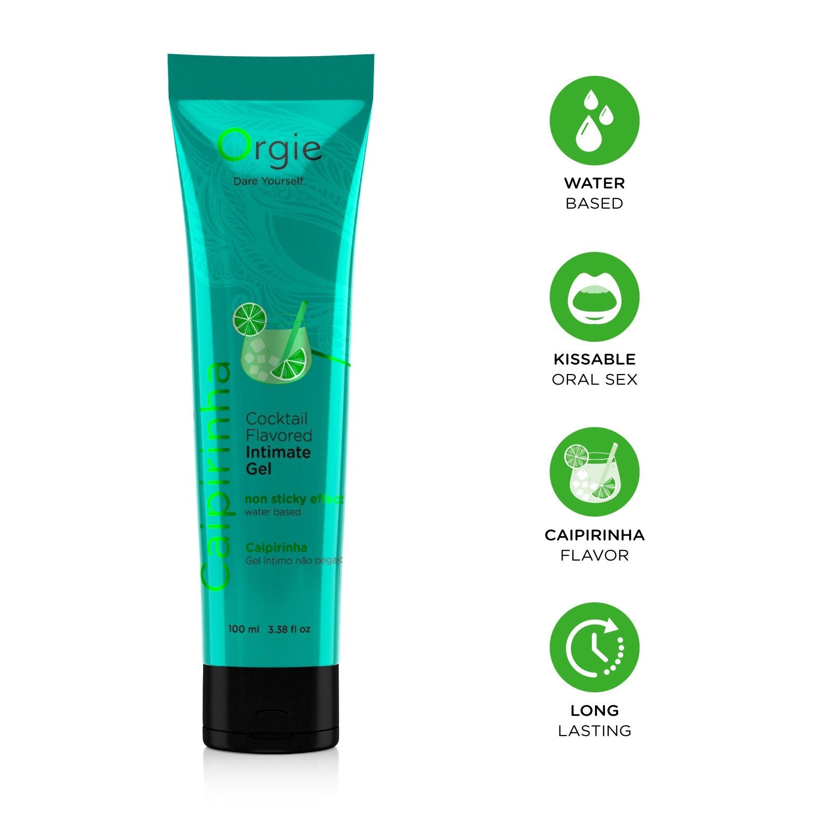 Orgie (Бразилія-Португалія) Лубрикант на водній основі Orgie Lube Tube Cocktail Caipirinha, 100 мл, смак цитрусового коктейлю
