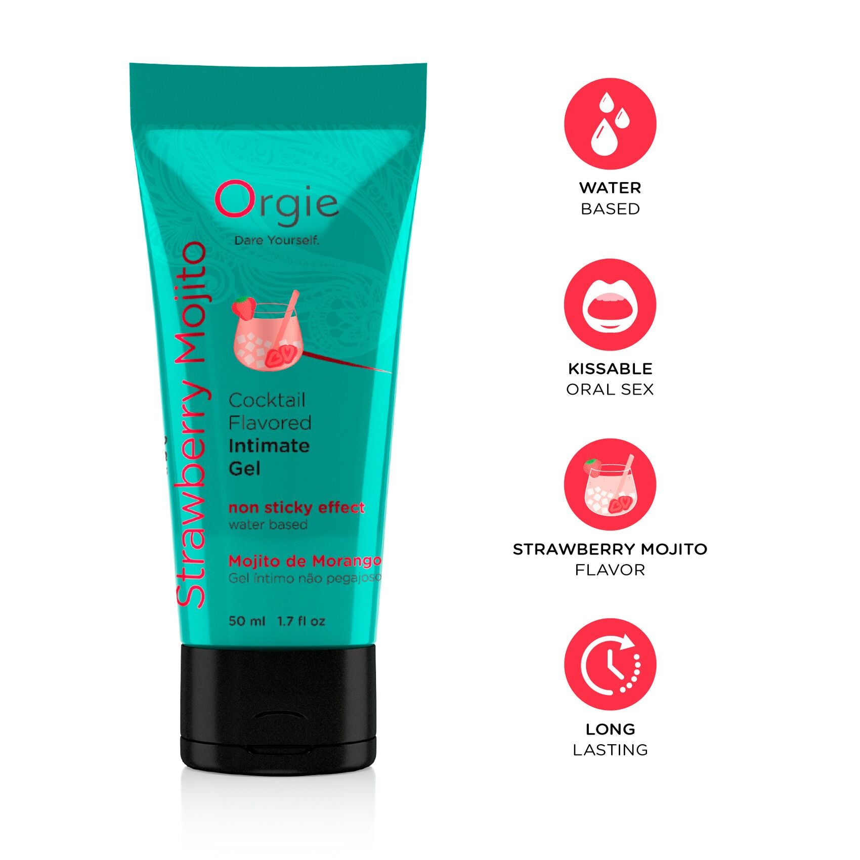 Orgie (Бразилія-Португалія) Лубрикант на водній основі Orgie Lube Tube Strawberry Mojito, 50 мл