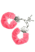 S Pleasures (Іспанія) Наручники S Pleasures Furry Cuffs Pink з пухнастим оздобленням, 2 ключі в комплекті