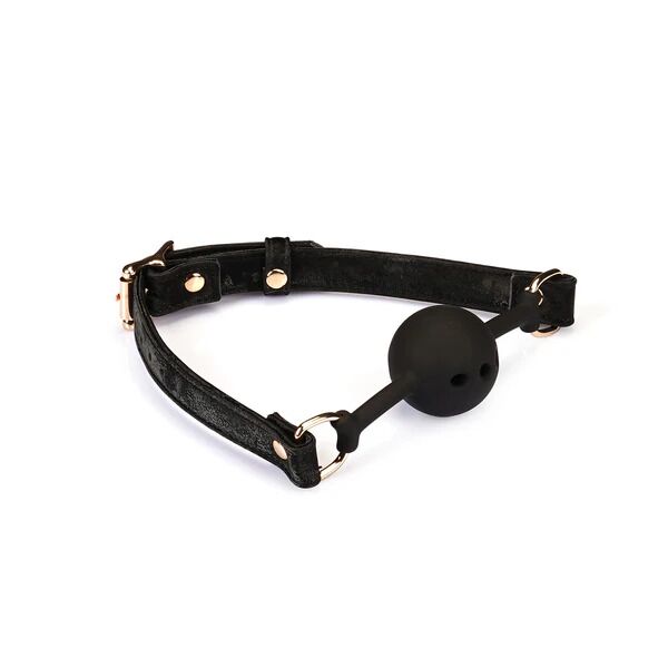 Liebe Seele (Японія) Повітропроникний кляп Liebe Seele Boudoir Amor Ball Gag Black, силіконова кулька, діаметр 4,3 см
