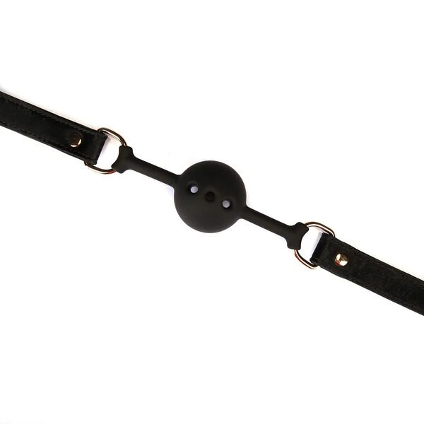 Liebe Seele (Японія) Повітропроникний кляп Liebe Seele Boudoir Amor Ball Gag Black, силіконова кулька, діаметр 4,3 см