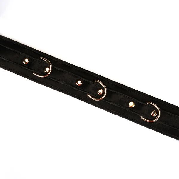 Liebe Seele (Японія) Нашийник з повідцем Liebe Seele Boudoir Amor Collar with Leash Black, три кільця