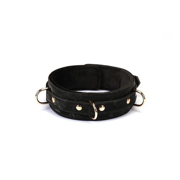 Liebe Seele (Японія) Нашийник з повідцем Liebe Seele Boudoir Amor Collar with Leash Black, три кільця