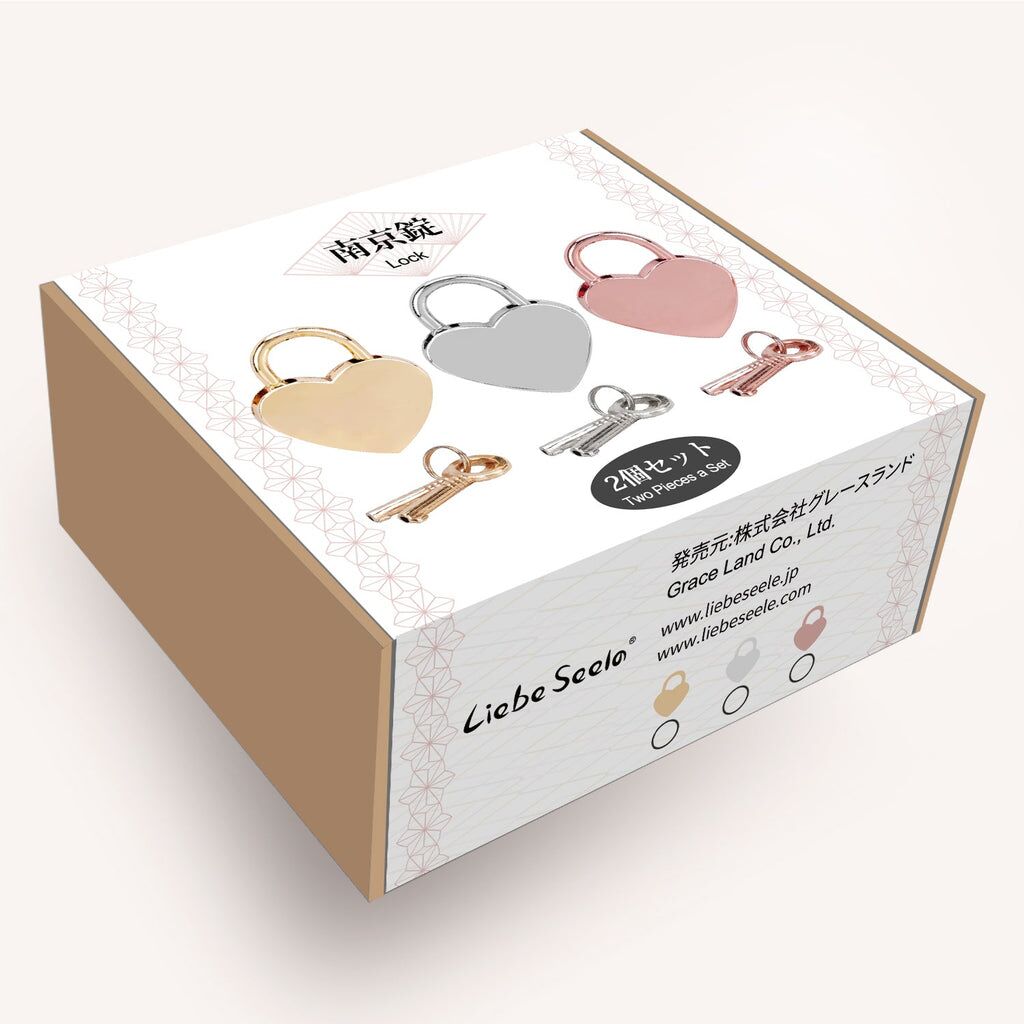 Замочок-сердечко Liebe Seele Heart Shape Padlock Rose Gold (2 шт), універсальний