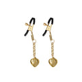 Liebe Seele (Японія) Затискачі для сосків з підвіскою Liebe Seele Solid Heart Nipple Clamps Gold