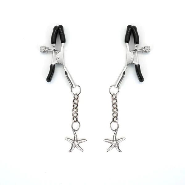 Liebe Seele (Японія) Затискачі для сосків Liebe Seele Starfish Nipple Clamps Silver, підвіска морська зірка