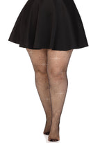 Колготки Leg Avenue Rhinestone micro net tights Plus size Black, дрібна сітка, стрази