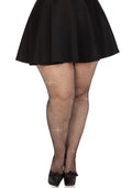 Leg Avenue (США) Колготки Leg Avenue Rhinestone micro net tights Plus size Black, дрібна сітка, стрази