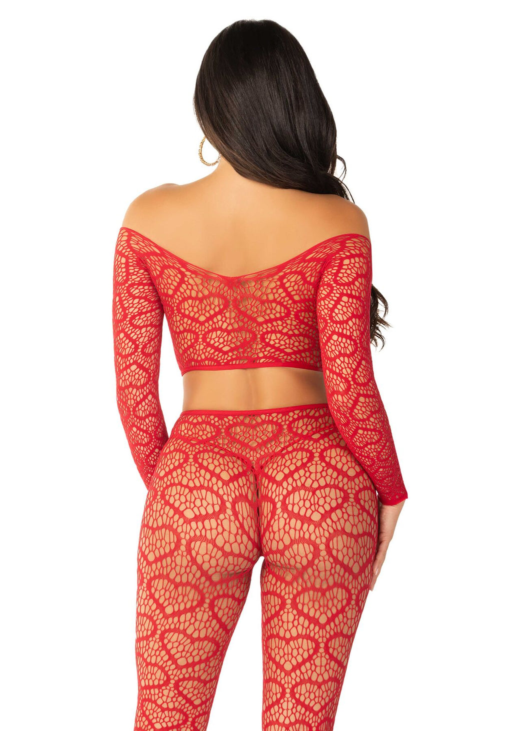 Leg Avenue (США) Комплект топ і легінси Leg Avenue Off The Shoulder, One Size, Red, довгий рукав