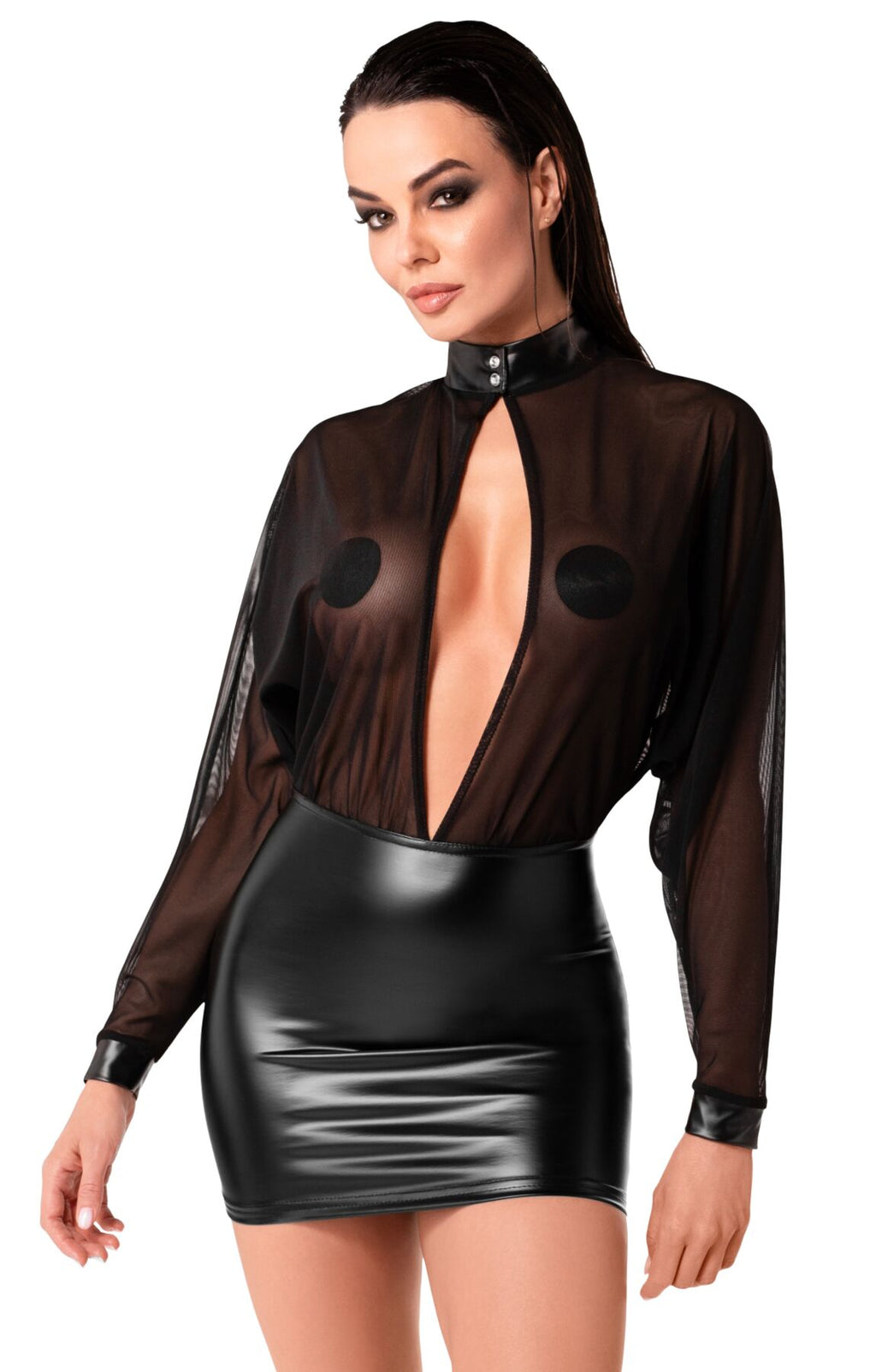 Noir Handmade (Польща) Сукня Noir Handmade F348 Powerwetlook and tulle dress - XXL