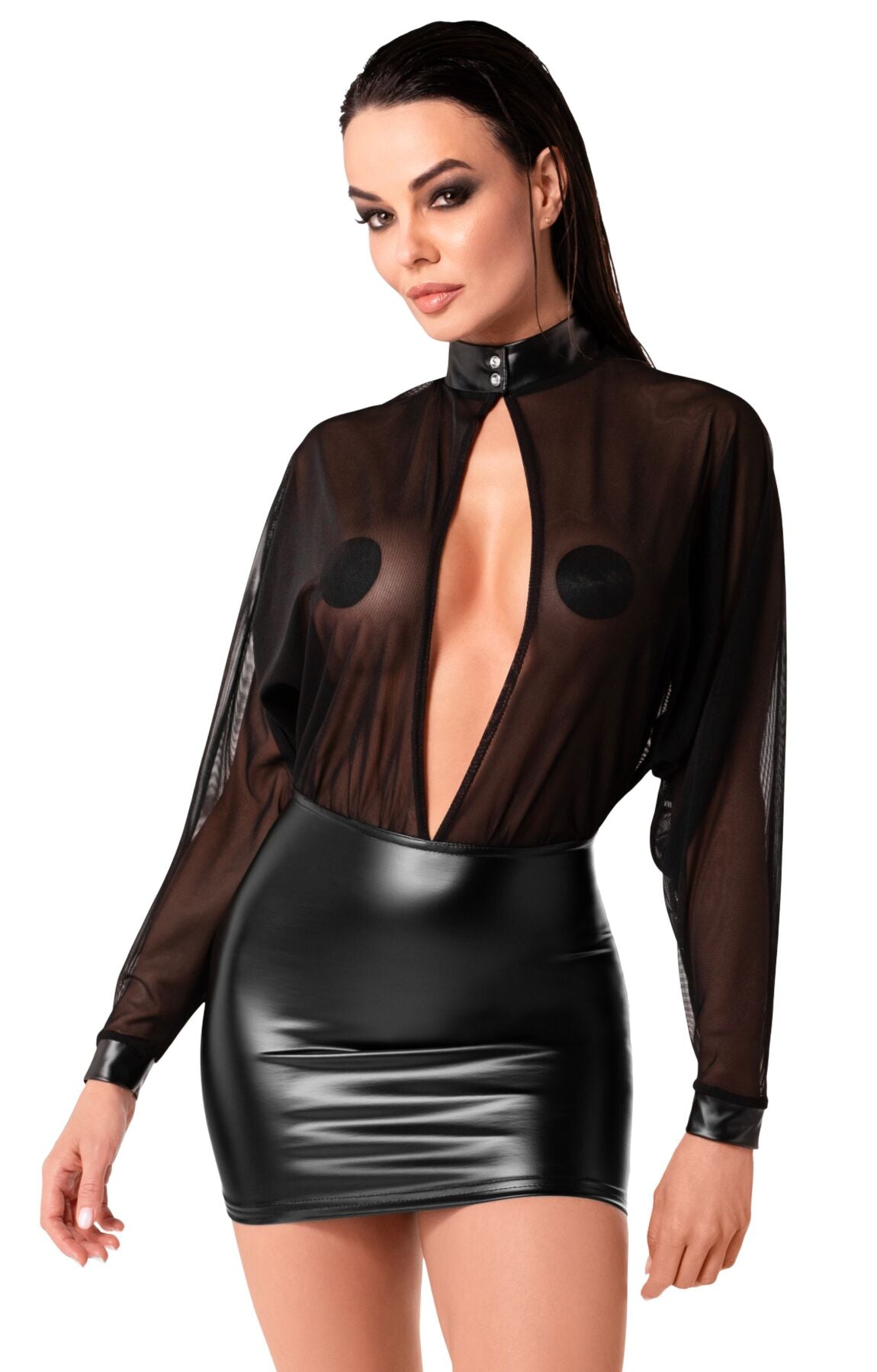 Noir Handmade (Польща) Сукня Noir Handmade F348 Powerwetlook and tulle dress - 4XL