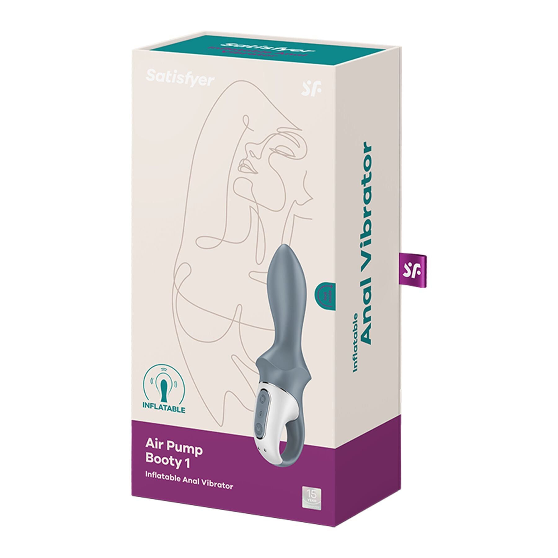 Анальний надувний вібратор Satisfyer Air Pump Booty 1, гнучкий стовбур