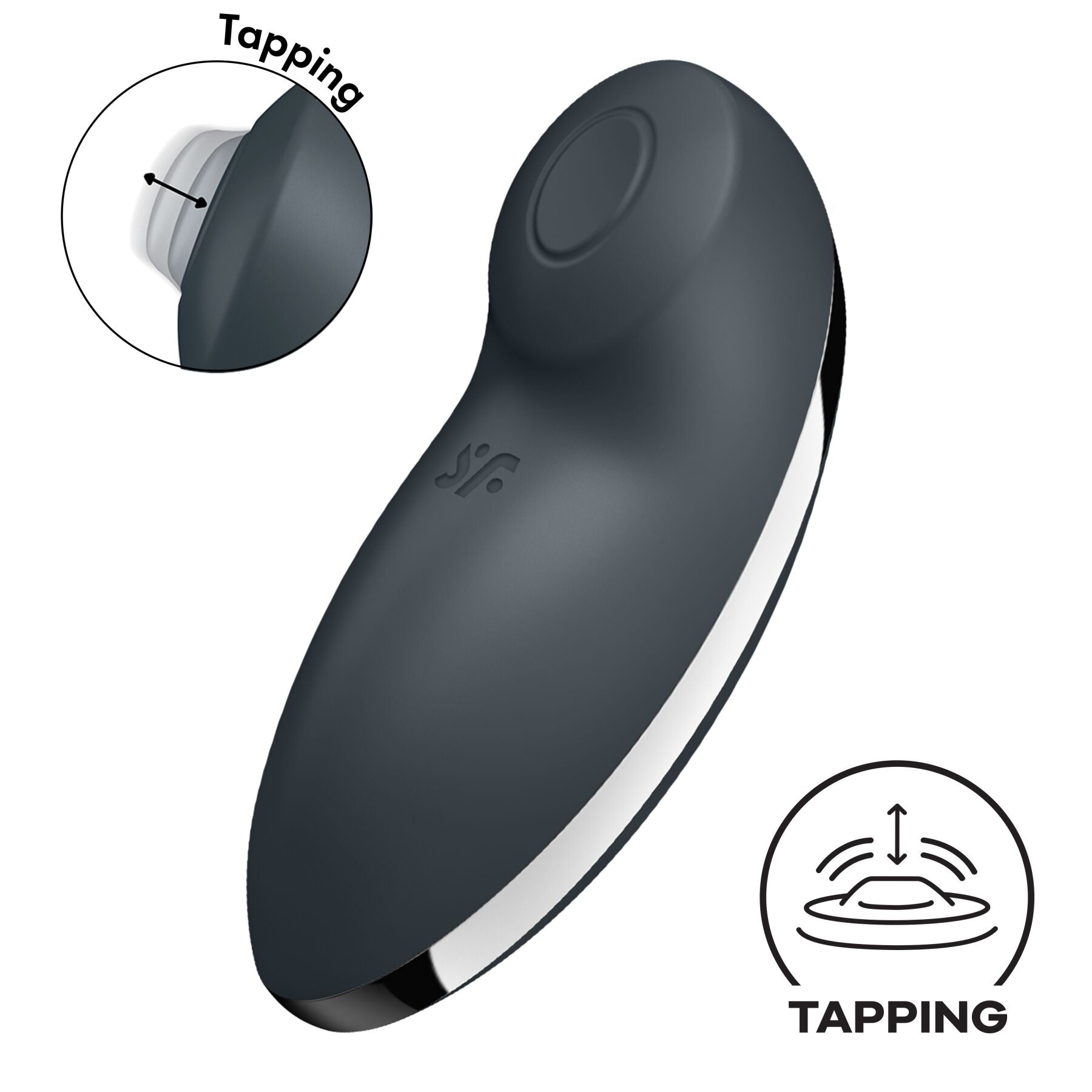 Вібростимулятор-пульсатор Satisfyer Tap & Climax 2 Grey, ефект постукування паль