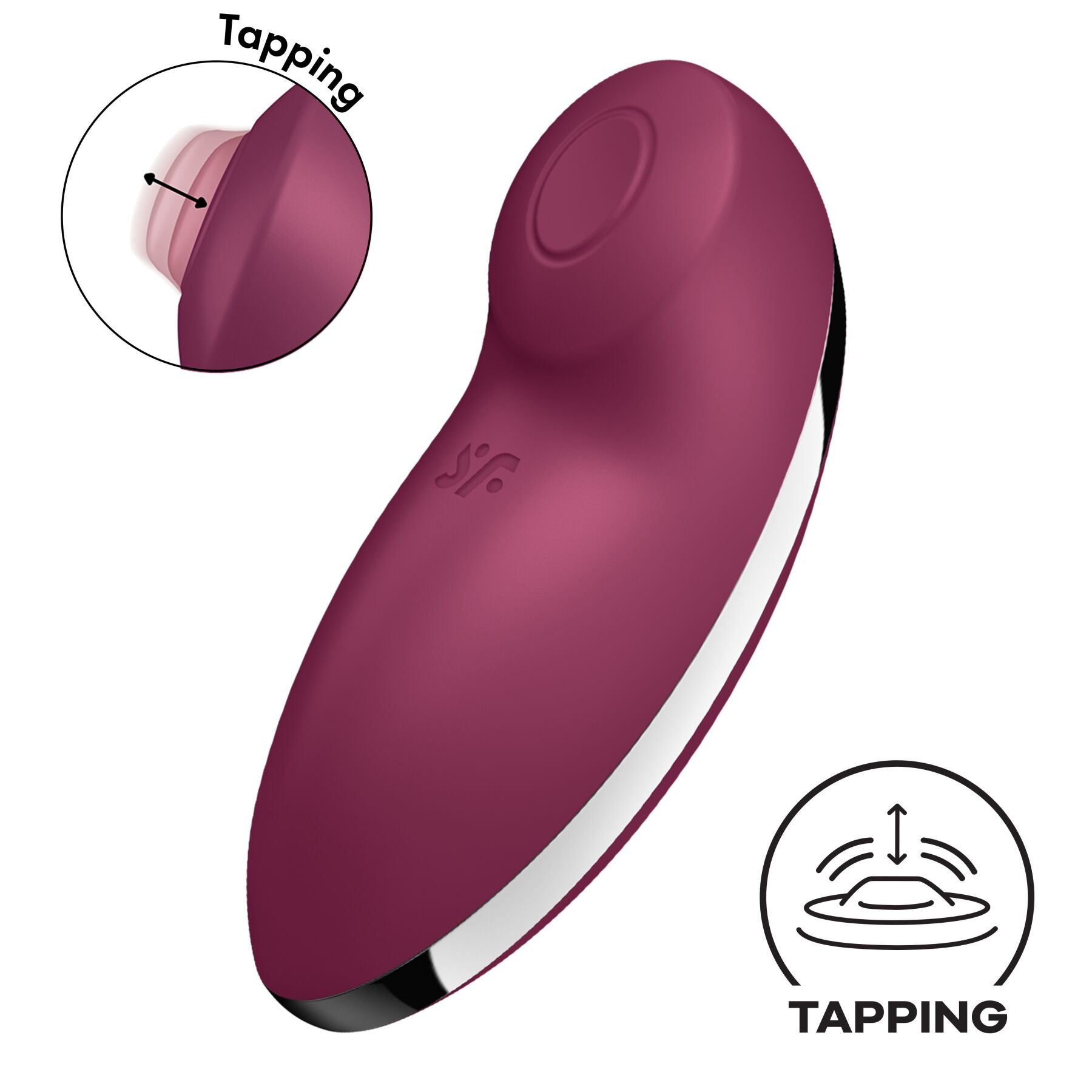 Вібростимулятор-пульсатор Satisfyer Tap & Climax 2 Red, ефект постукування пальц