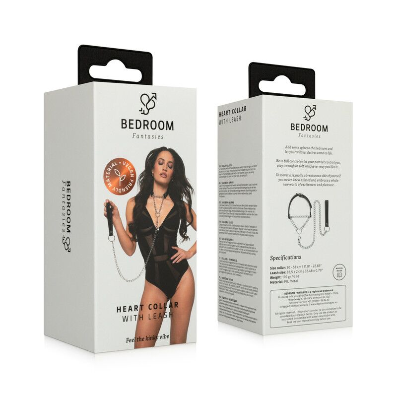 Bedroom Fantasies (Нідерланди) Нашийник з повідцем Bedroom Fantasies: Collar with Chain - Silver