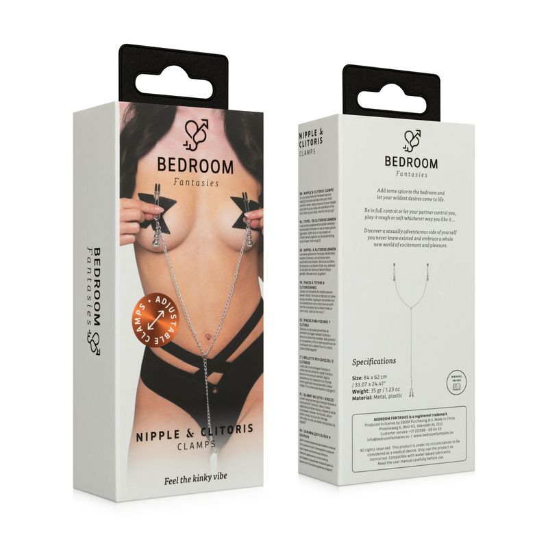 Bedroom Fantasies (Нідерланди) Затискачі для сосків та клітора Bedroom Fantasies: Nipple and Clitoris Clamps - Silver