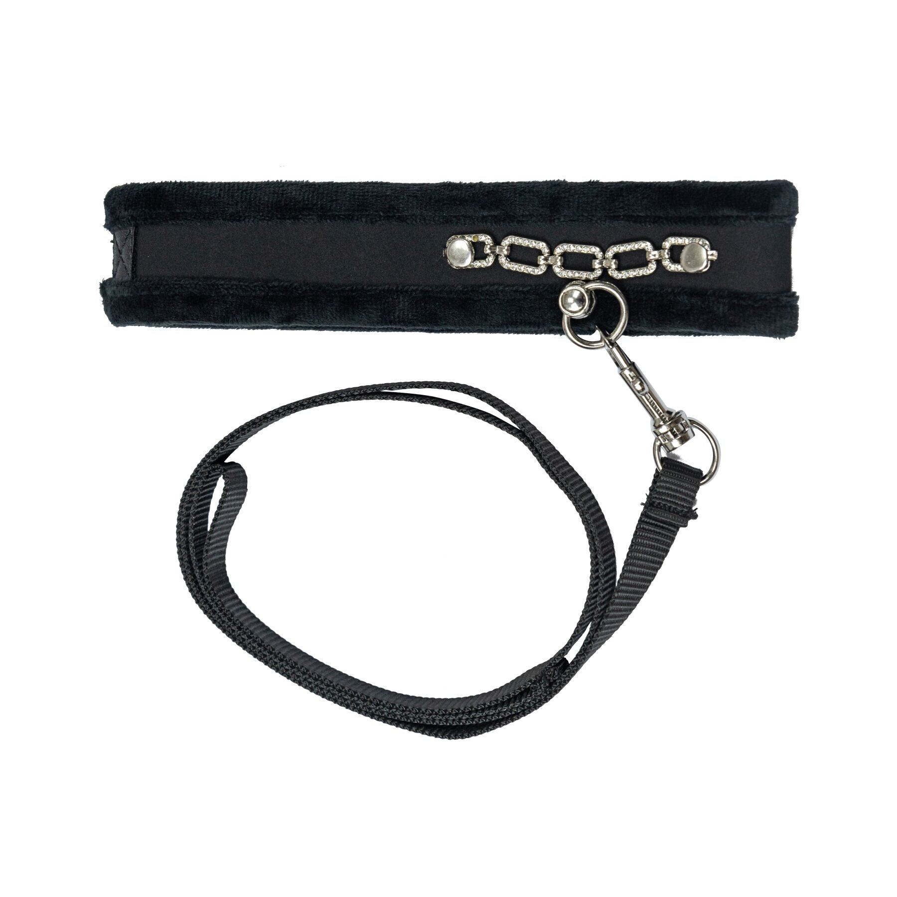 Punishment (Канада) Нашийник із повідцем Punishment - Crystal Collar & Leash - Black