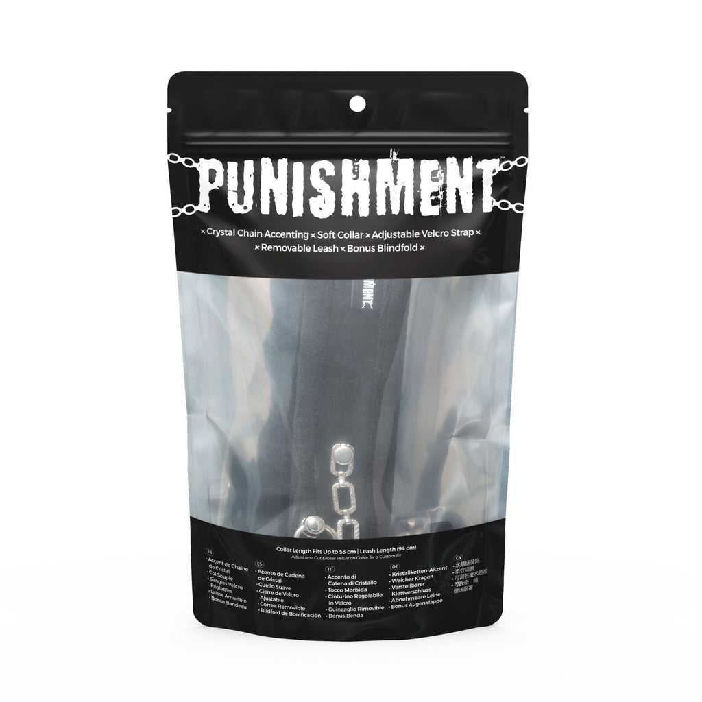 Punishment (Канада) Нашийник із повідцем Punishment - Crystal Collar & Leash - Black