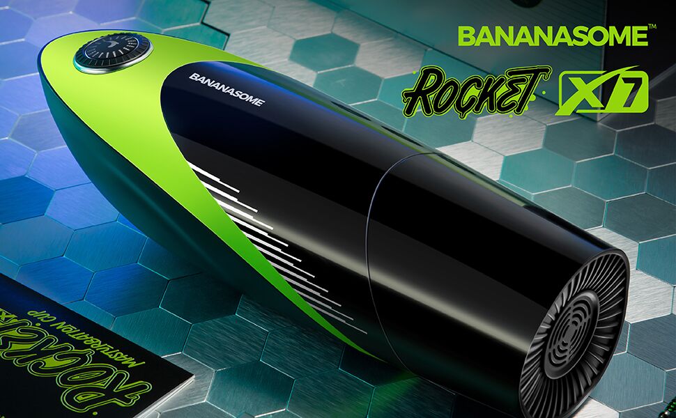 KISSTOY (Китай) Смарт-мастурбатор BANANASOME ROCKET X7, вібрації, стискання, імітація фрикцій, підігрів