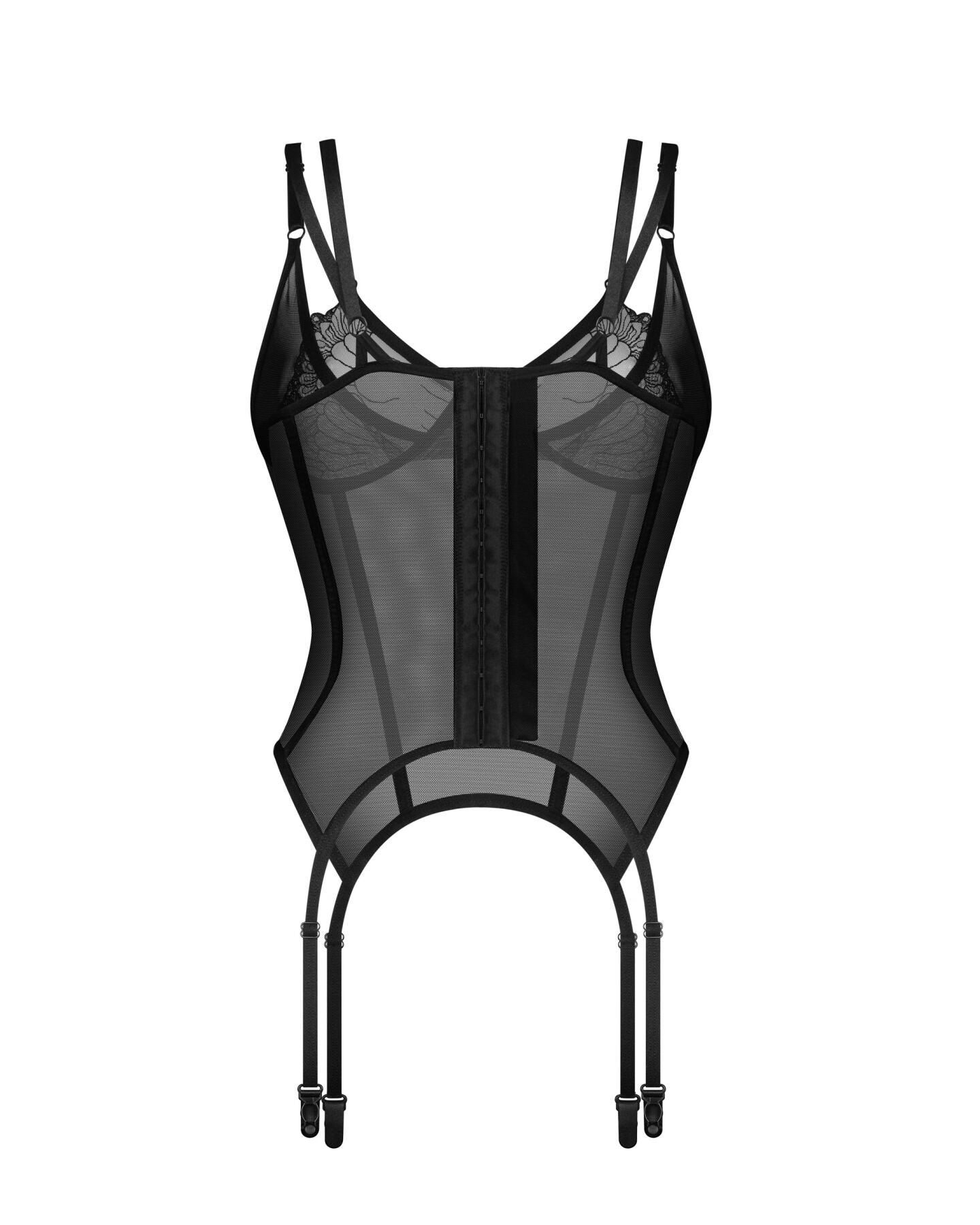 Obsessive (Польща) Корсет Obsessive Arrowel Black corset L/XL, з підв’язками для панчіх