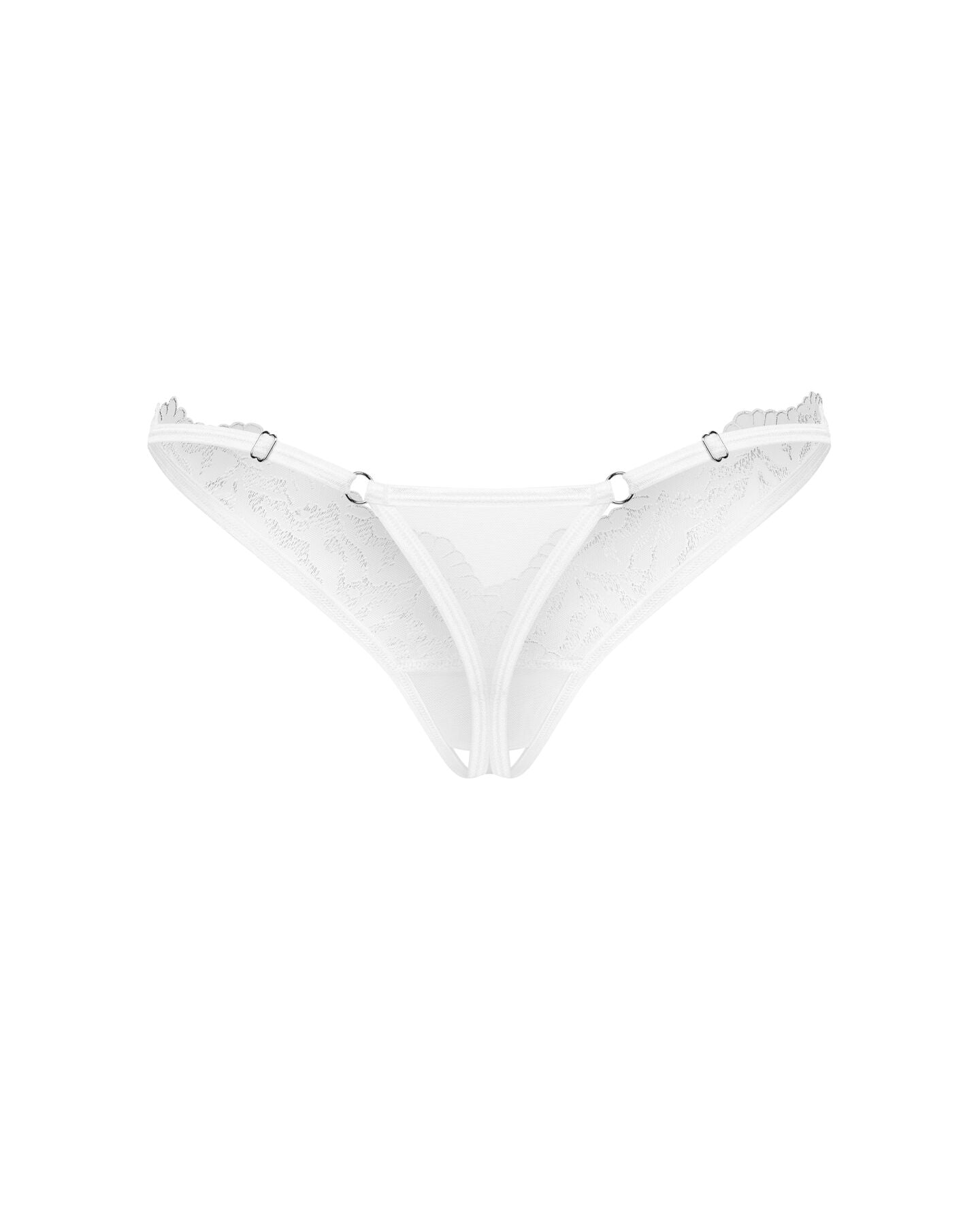 Obsessive (Польща) Трусики-стрінги з мереживом Obsessive Arrowel White crotchless thong L/XL