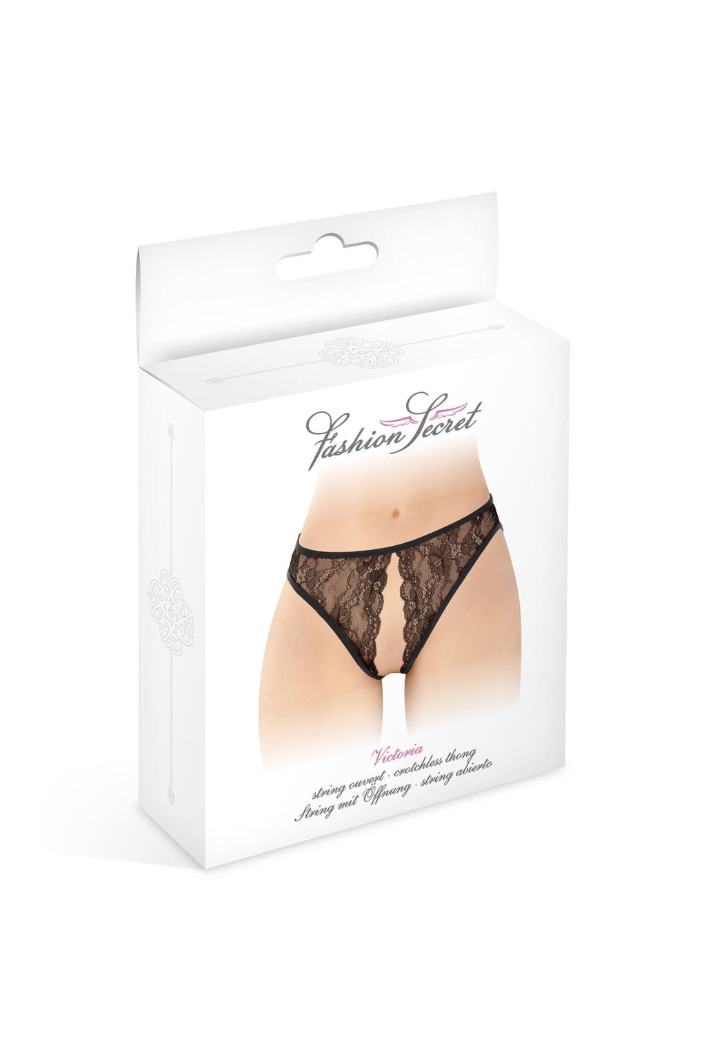 Fashion Secret (Франція) Трусики з відкритим доступом Fashion Secret Victoria Black, мереживо