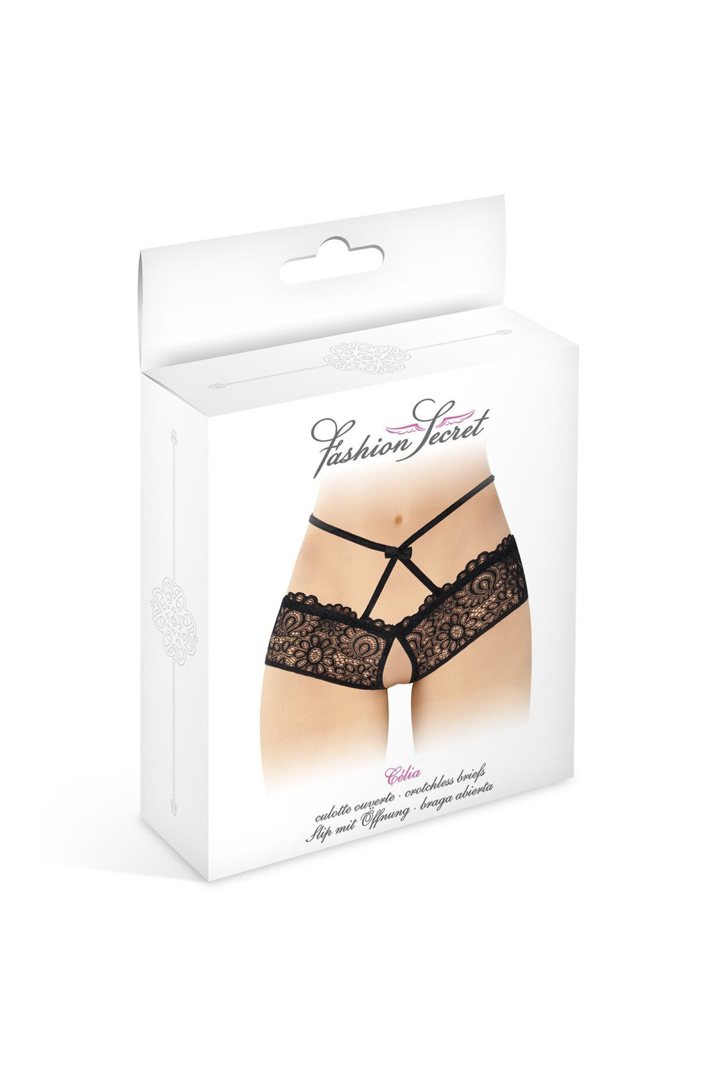 Fashion Secret (Франція) Трусики з відкритим доступом Fashion Secret Celia Black, лямки на талії