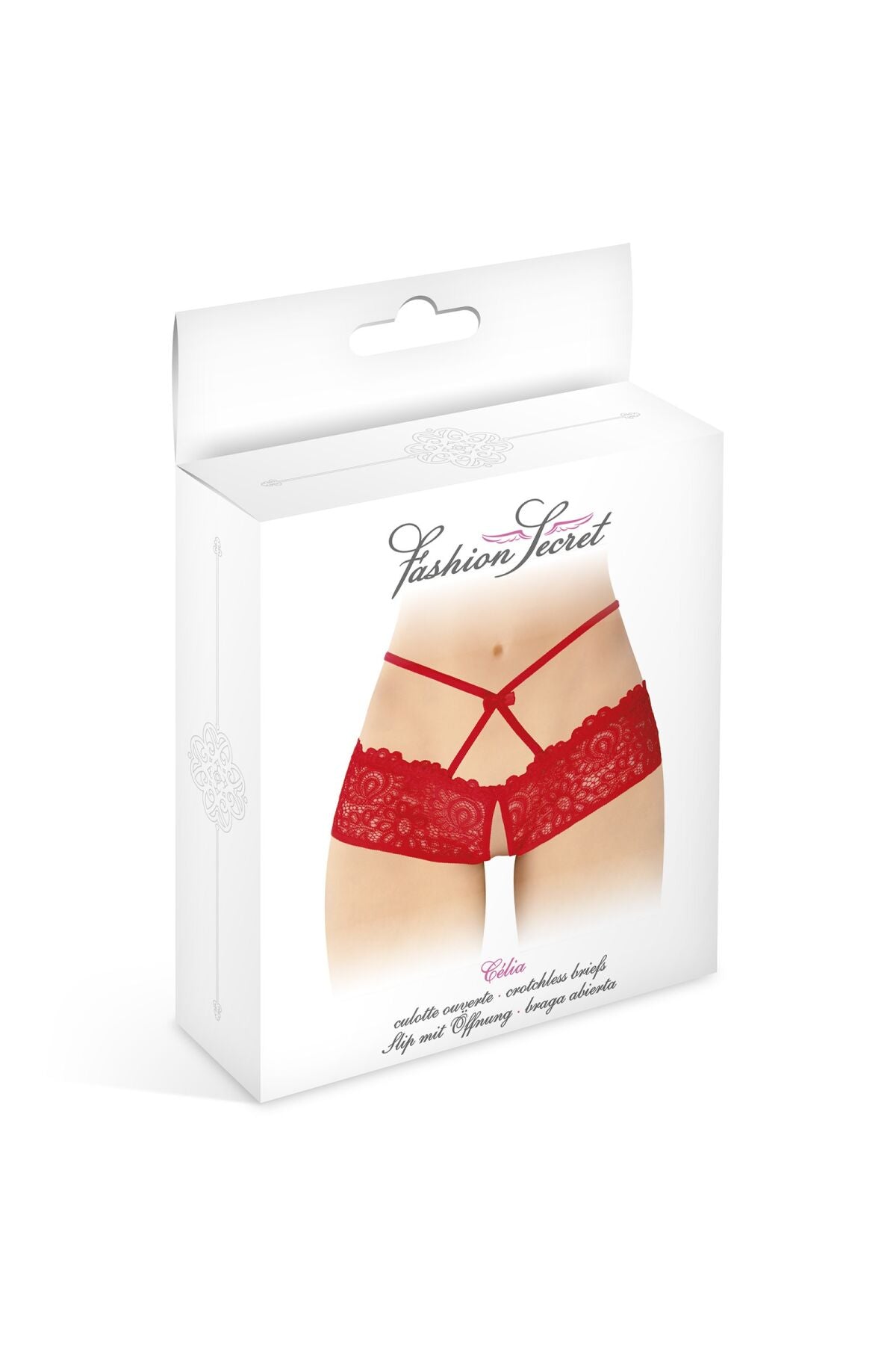 Fashion Secret (Франція) Трусики з відкритим доступом Fashion Secret Celia Red, лямки на талії