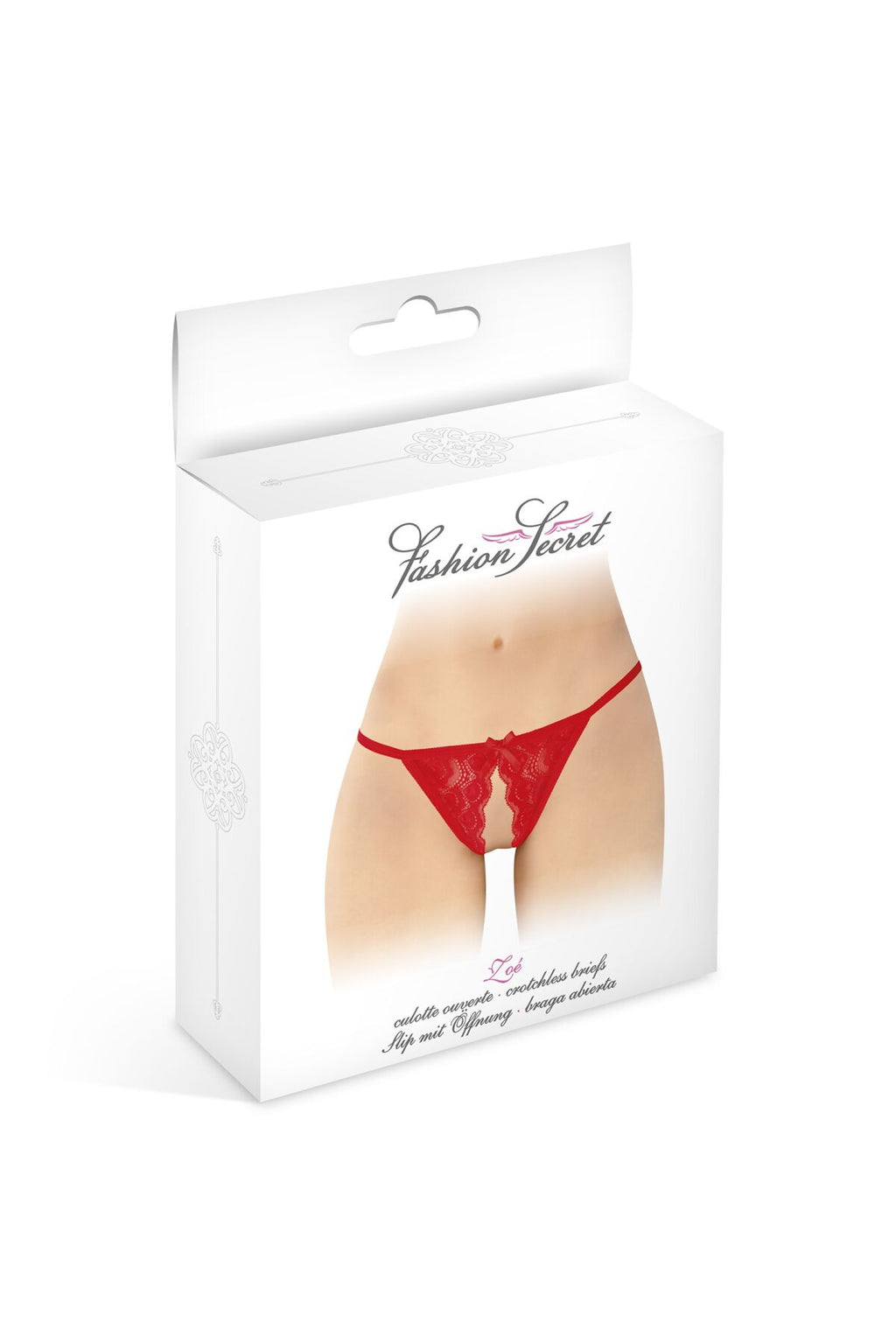 Fashion Secret (Франція) Мереживні трусики з доступом Fashion Secret Zoe Red, з бантиком