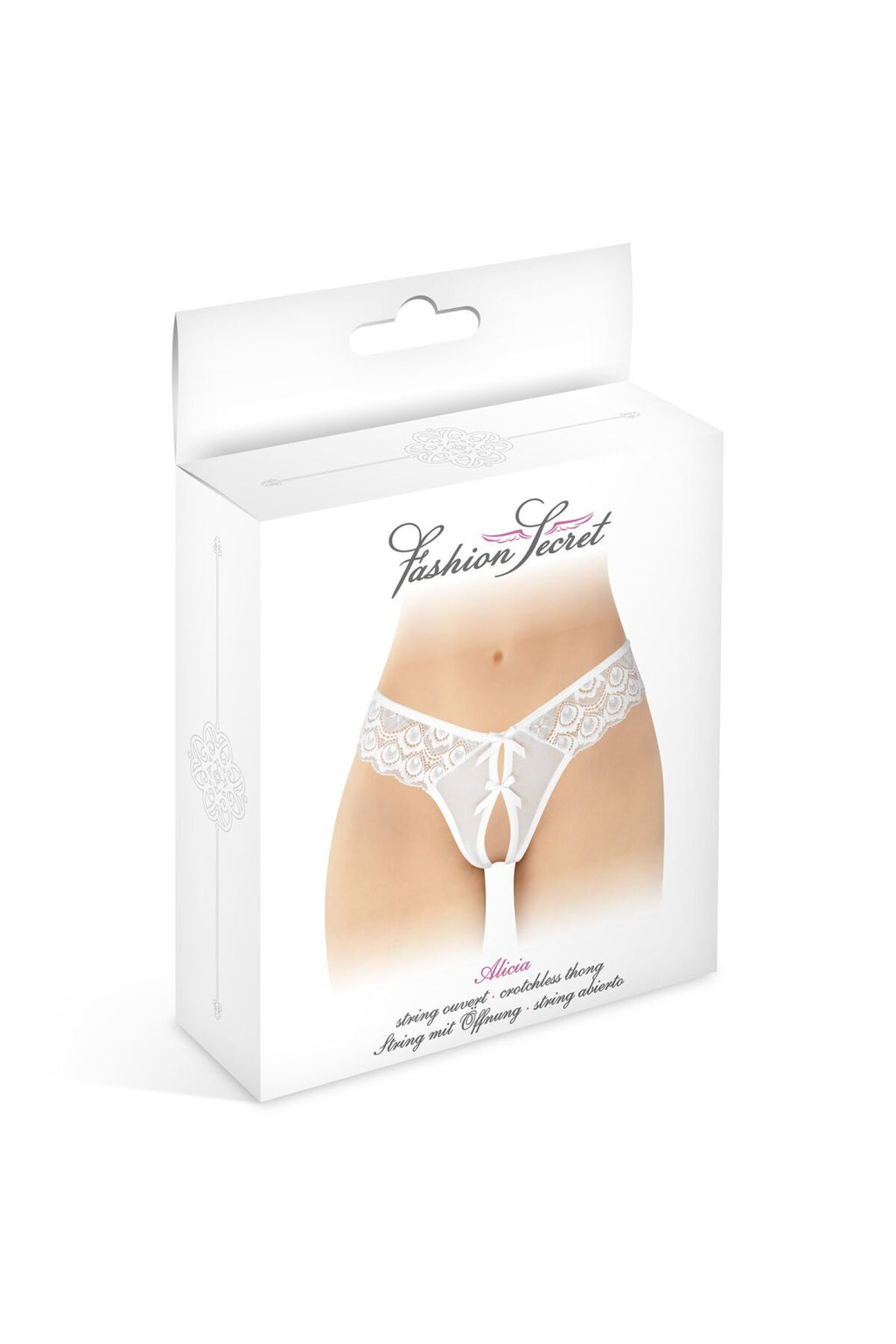 Fashion Secret (Франція) Трусики-стрінги з відкритим доступом Fashion Secret Alicia White, з бантиком
